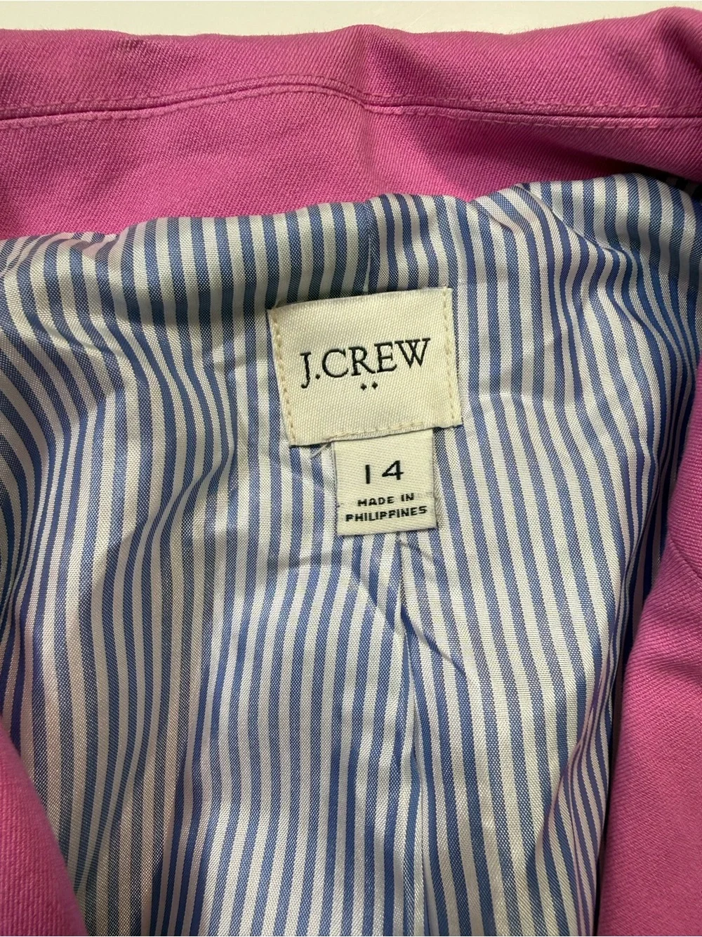 J. Crew Fuchsia Notch-Lapel Tailored Blazer